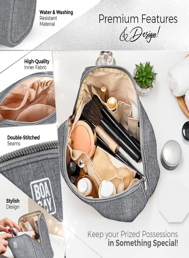 BOACAY Large Makeup Bag, Travel Cosmetic Pouch for Women, Zipper Toiletry Organizer for Purse, Kit Case for Accessories, Brushes - Image 4