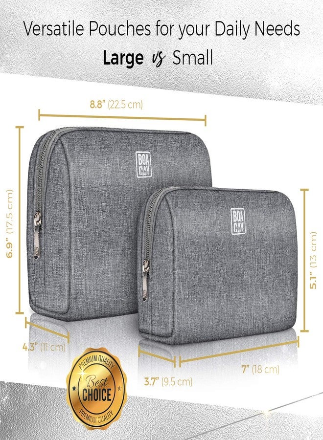 BOACAY Large Makeup Bag, Travel Cosmetic Pouch for Women, Zipper Toiletry Organizer for Purse, Kit Case for Accessories, Brushes - Image 2