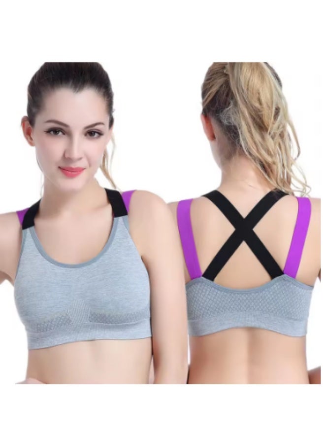 برا رياضيه  قابلة للتنفس ومقاومة للصدمات مع ظهر متقاطع لرفع الأثقال في صالة الألعاب الرياضية والجري واليوغا واللياقة البدنية - Image 1