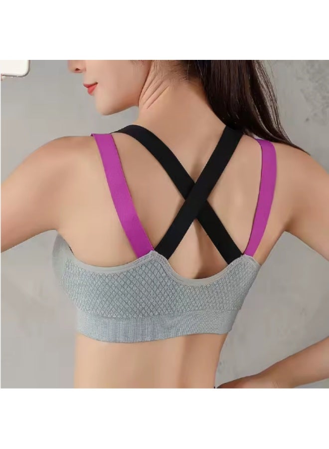 برا رياضيه  قابلة للتنفس ومقاومة للصدمات مع ظهر متقاطع لرفع الأثقال في صالة الألعاب الرياضية والجري واليوغا واللياقة البدنية - Image 3