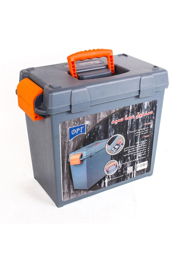 DPT صندوق معدات الصيد، صندوق أدوات بلاستيكي، رمادي، بحجم 39*34 سم - Image 1
