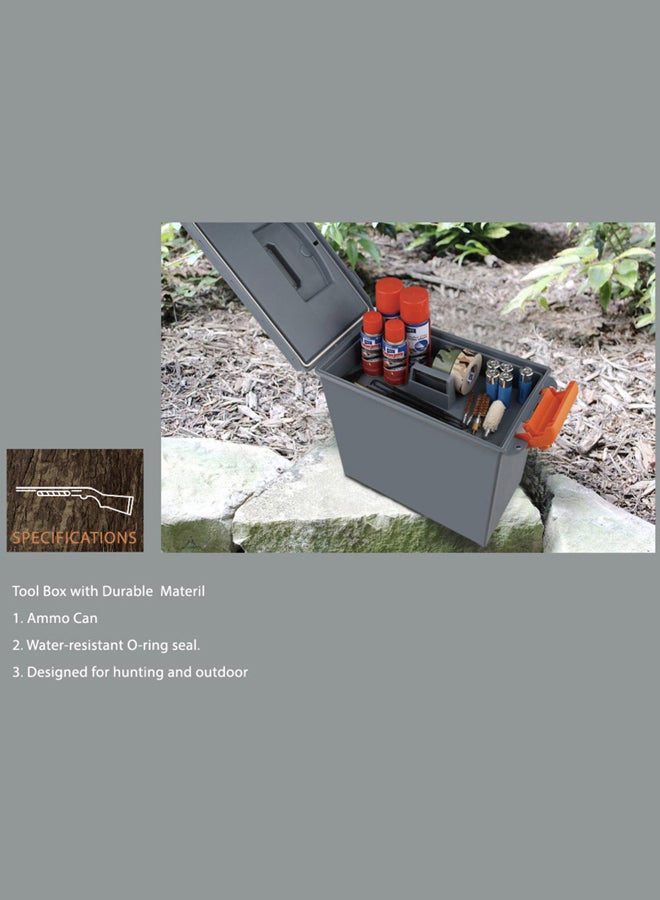 DPT صندوق معدات الصيد، صندوق أدوات بلاستيكي، رمادي، بحجم 39*34 سم - Image 3