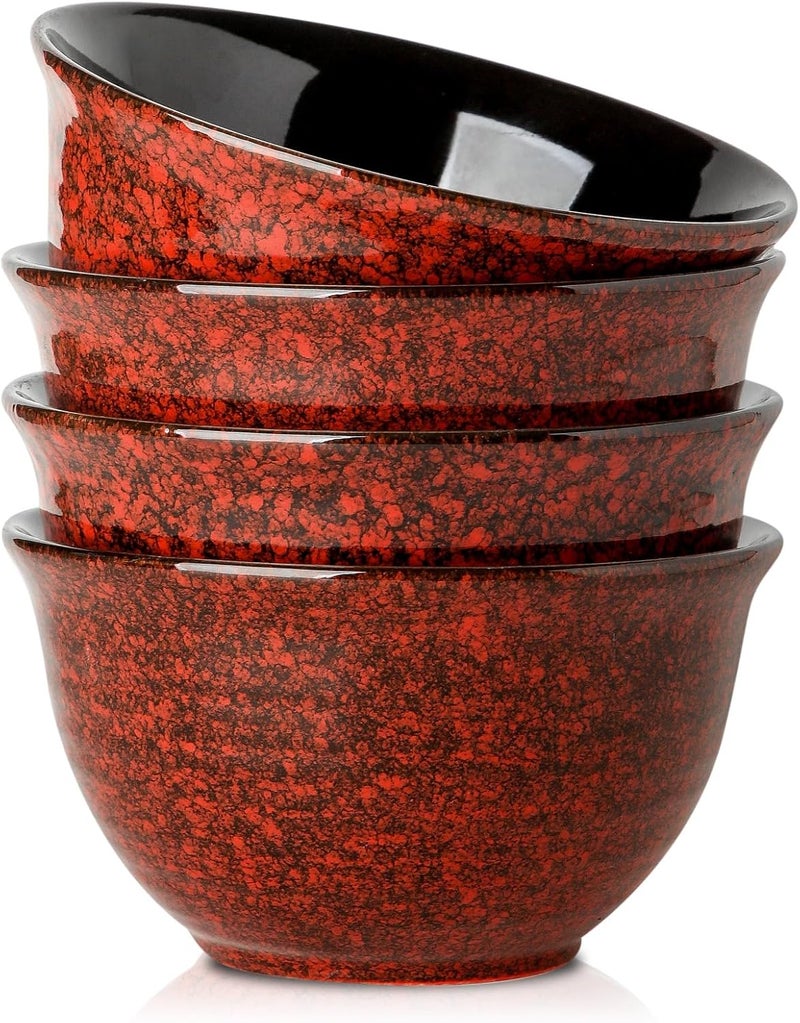 Hasense Ceramic Soup Bowls 40 Oz Serving Bowls Set of 4 Cereal Bowls Salad Bowls for Pasta Soup Popcorn Dishwasher  Microwave Safe Christmas Thanksgiving Gifts Red - Image 1