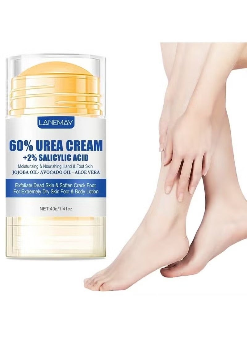 LANEMAY Hydrating Urea Foot & Hand Cream, 60% Urea with 2% Salicylic Acid for Dry Cracked Skin, Moisturizing Repair Lotion for Feet, Elbows, Knees, and Hands, Non-Greasy, Fast Absorbing, Daily Care Cream - Image 2