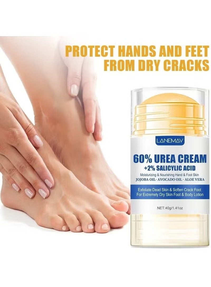LANEMAY Hydrating Urea Foot & Hand Cream, 60% Urea with 2% Salicylic Acid for Dry Cracked Skin, Moisturizing Repair Lotion for Feet, Elbows, Knees, and Hands, Non-Greasy, Fast Absorbing, Daily Care Cream - Image 4