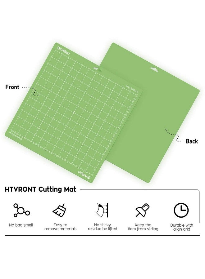 HTVRONT Cutting Mat For Cricut 6 Pack Cutting Mat 12X12(Standardgrip Lightgrip Stronggrip Fabricgrip) For Cricut Explore Air 2/Air/One Variety Adhesive Sticky Cutting Mats Accessories For Cricut - Image 3
