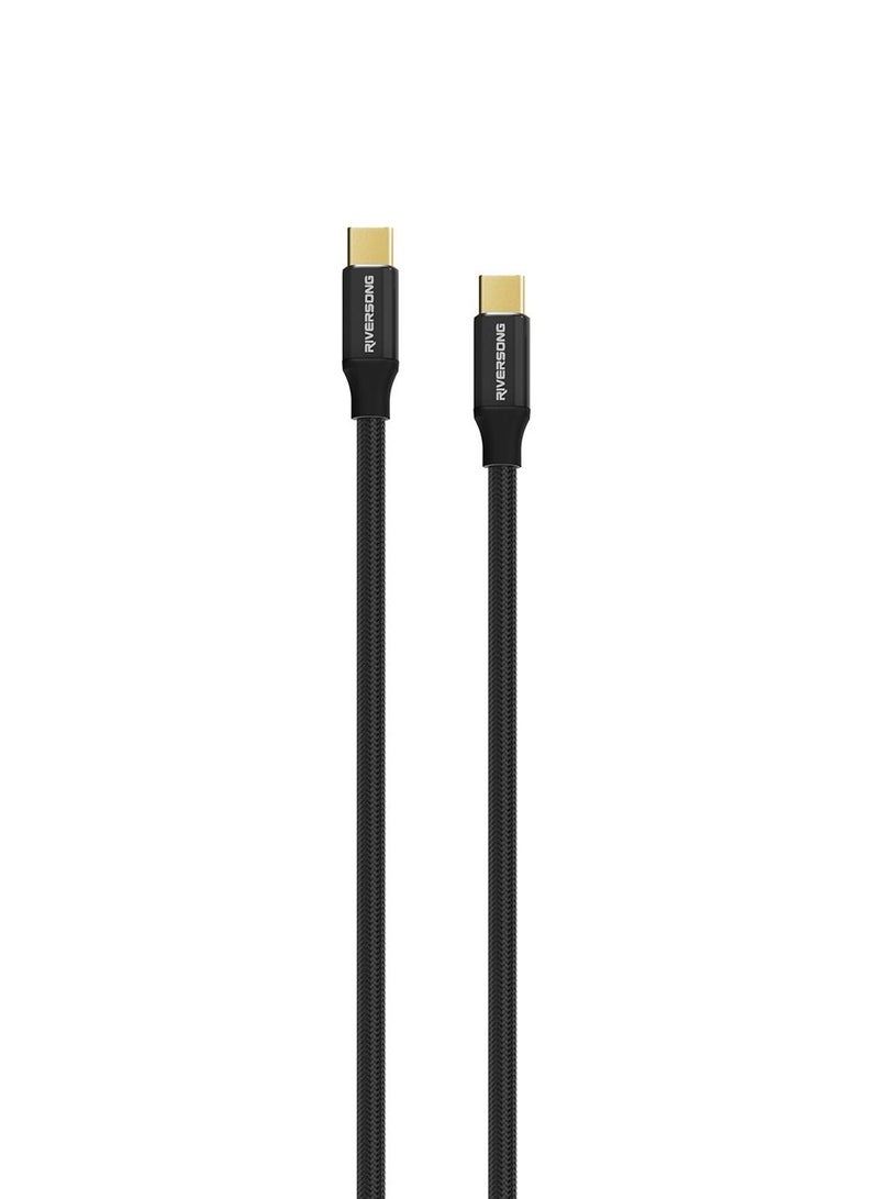 RIVERSONG Type-C to Type-C 2.4A Charging cable - Hercules C2 - 1.8 meters - Image 1