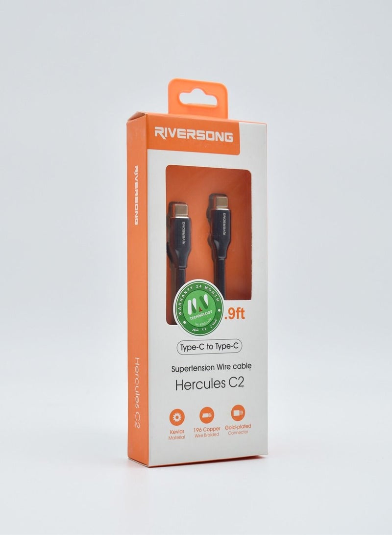 RIVERSONG Type-C to Type-C 2.4A Charging cable - Hercules C2 - 1.8 meters - Image 5