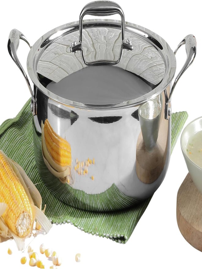 VINOD وعاء صلصة من الفولاذ المقاوم للصدأ ثلاثي الطبقات من فينود بلاتينيوم مع غطاء، 20 سم - Image 1