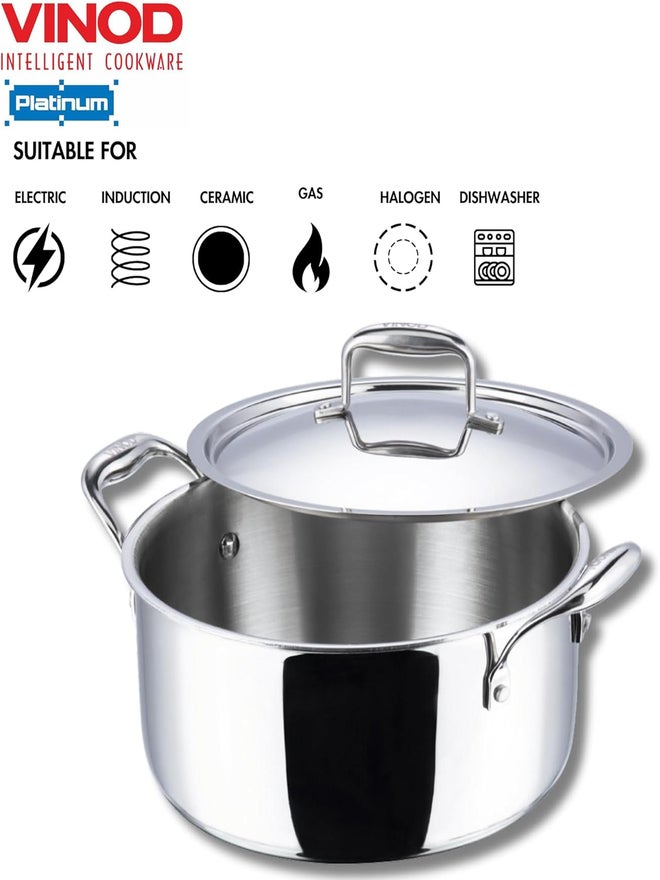 VINOD وعاء صلصة من الفولاذ المقاوم للصدأ ثلاثي الطبقات من فينود بلاتينيوم مع غطاء، 20 سم - Image 5