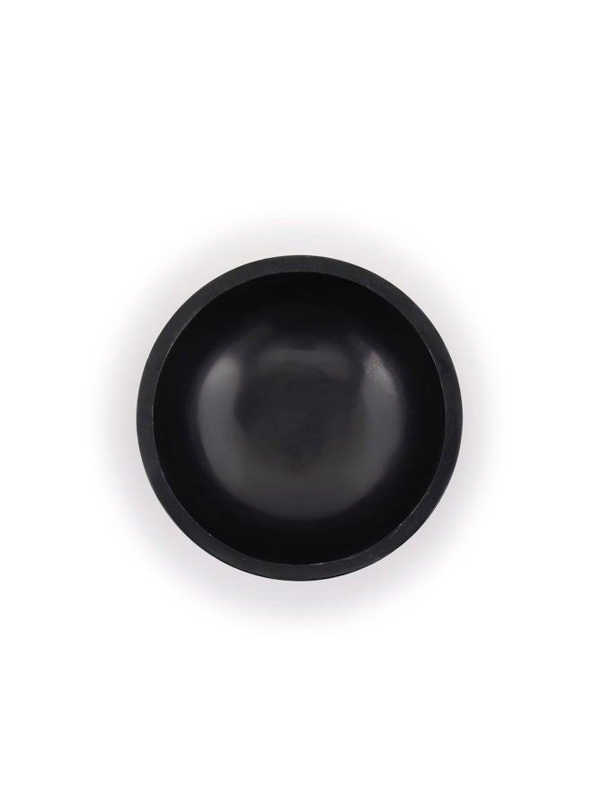 Kaizen Casa Hand Carved Natural Stone Bowl, Smudge Bowl, Stone Bowl, Smudge Pot, White Leaf Carved Design |Size_5” x 2” – Black | Ritual Bowl Display Bowl Jewelry Dish Kitchen Table Decor Gift. - Image 4