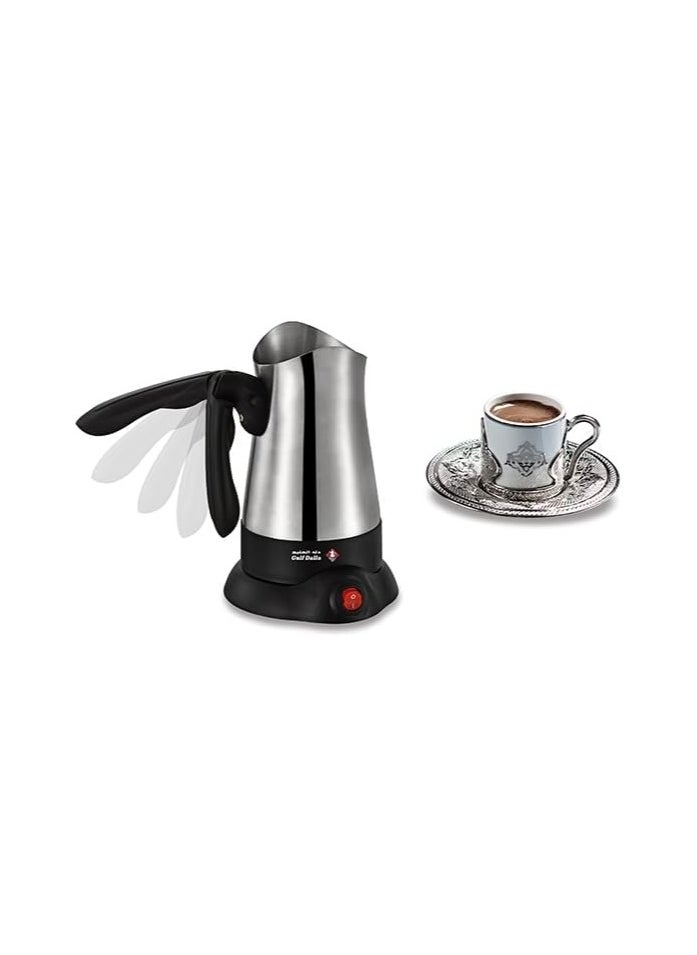 Gulf Dalla Gulf Dalla Turkish Tea Coffee Maker Stainless Steel 300 ml 800 Watt Silver GA-C96837  - Image 3