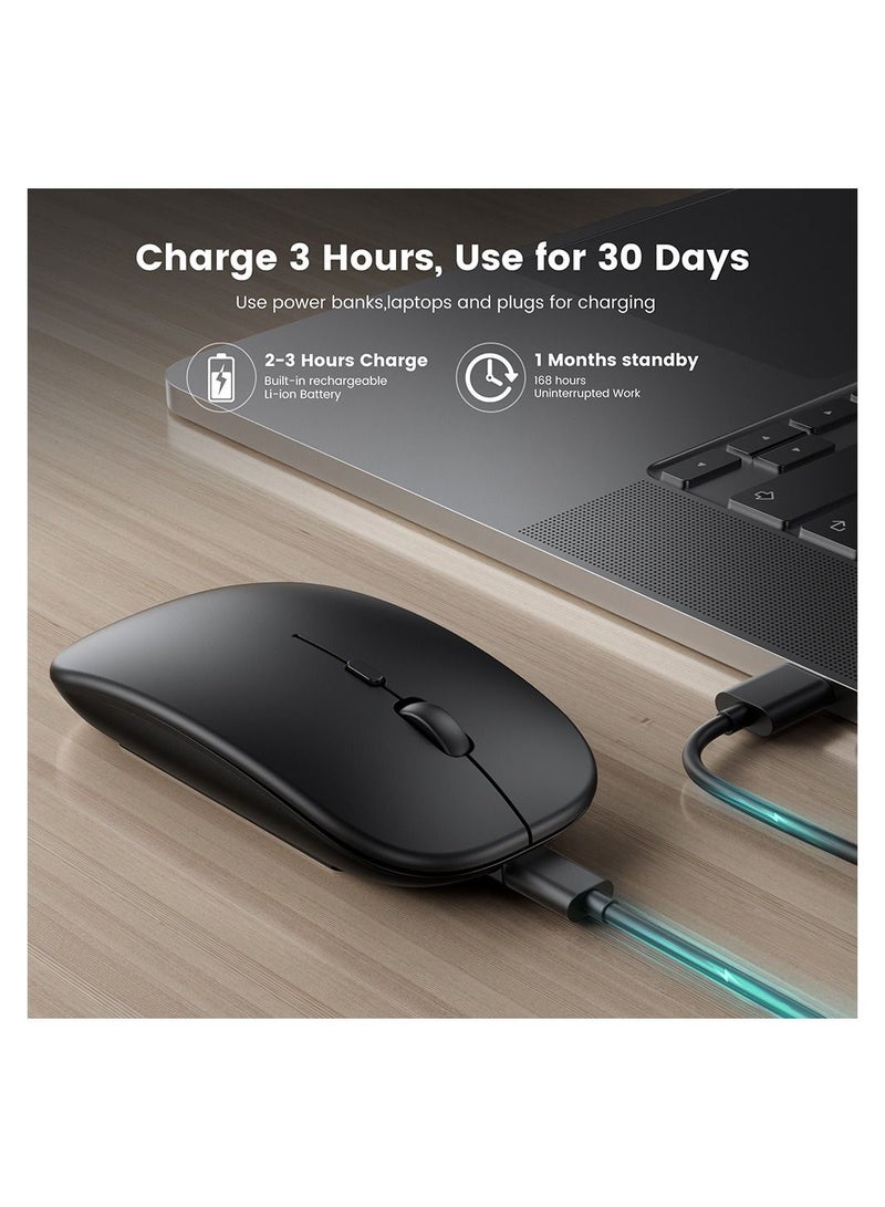 AROAQ Wireless Mouse, Ergonomic PC Mouse with USB Receiver for Computer, Laptop, Desktop, Silent Click, Comfortable Ergo Mouse, 15M Wireless Connection, Ultra-fast Scroll - Image 2