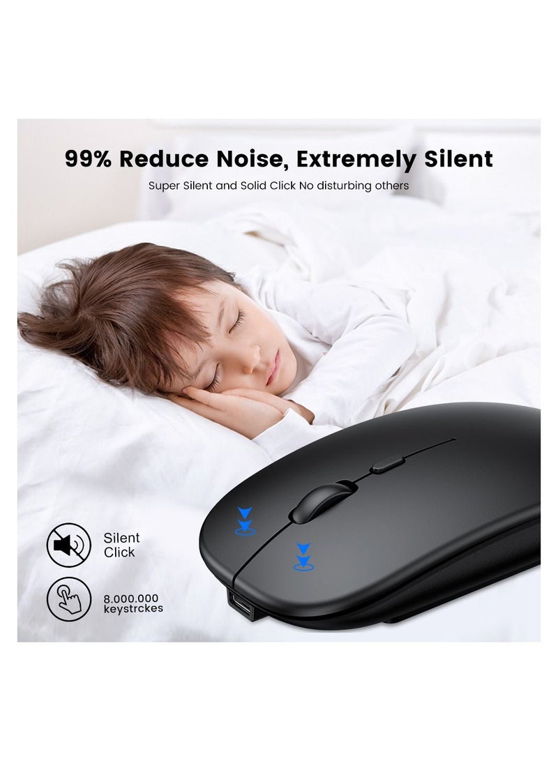 AROAQ Wireless Mouse, Ergonomic PC Mouse with USB Receiver for Computer, Laptop, Desktop, Silent Click, Comfortable Ergo Mouse, 15M Wireless Connection, Ultra-fast Scroll - Image 3