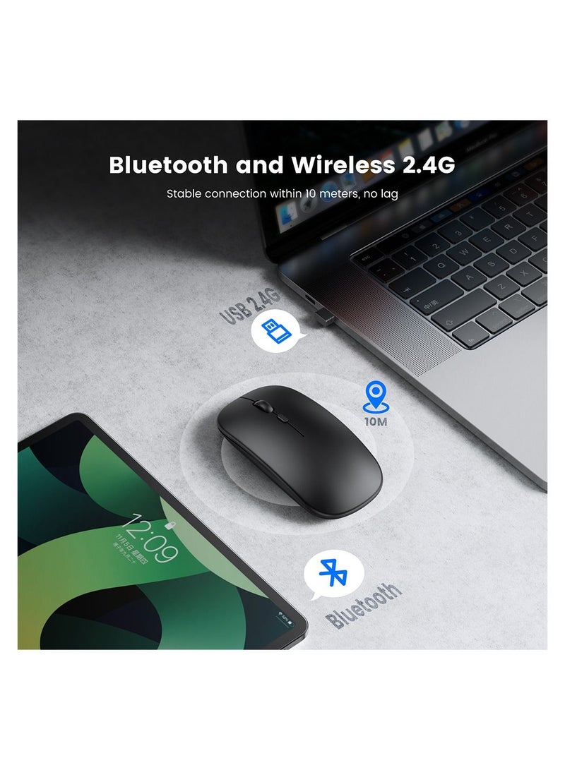 AROAQ Wireless Mouse, Ergonomic PC Mouse with USB Receiver for Computer, Laptop, Desktop, Silent Click, Comfortable Ergo Mouse, 15M Wireless Connection, Ultra-fast Scroll - Image 4