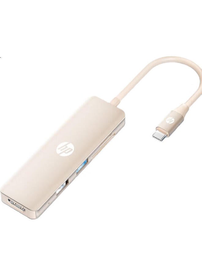 HP Hp Type-C Expansion Dock, Pd Fast Charging/Hdmi Expansion/Sd+Tf Card Reader, Tablet And Office Assistant, Macbook Expansion Dock, 6-In Ct203C Milk Tea - Image 1