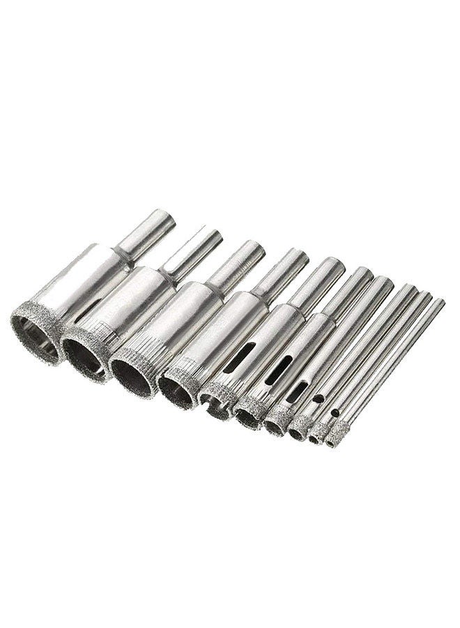 Diamond Drill Bit Set 10Pcs Hole Saw 3-18mm for Diamond Coating Carbon Steel Glass Ceramics Porcelain Tile Brick Marble  - Image 1