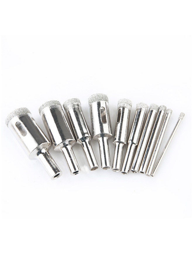 Diamond Drill Bit Set 10Pcs Hole Saw 3-18mm for Diamond Coating Carbon Steel Glass Ceramics Porcelain Tile Brick Marble  - Image 3
