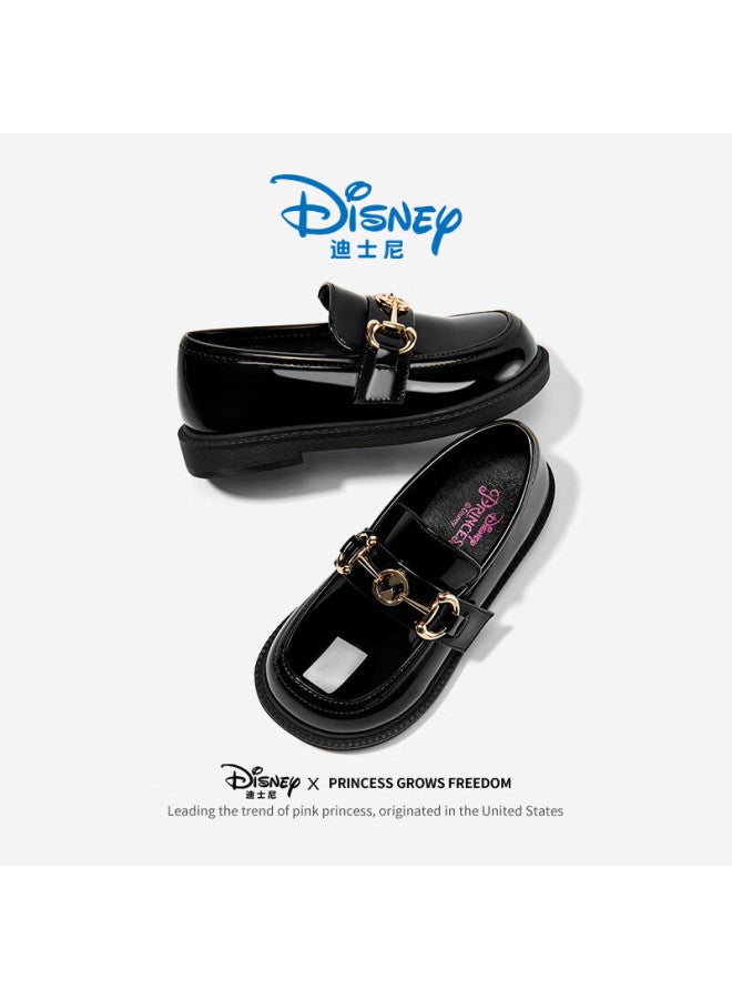 Disney Girls' Spring And Autumn Student Black Leather Shoes For School Performances And Stage Shows Dp22330 Black Size 28