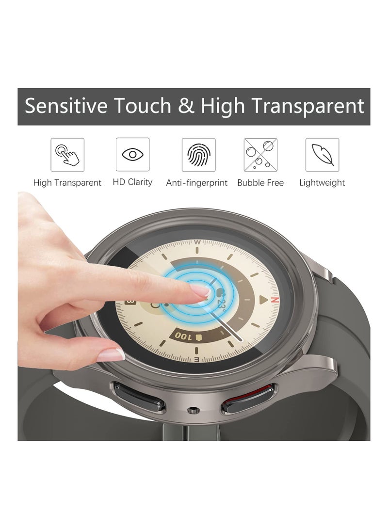 حافظة واقية من TPU ناعمة 5 قطع مع واقي شاشة HD لسماعة سامسونج جالكسي ووتش 5 برو (45 مم) - ملحقات حماية كاملة متوافقة مع جالكسي ووتش 5 برو. - Image 3