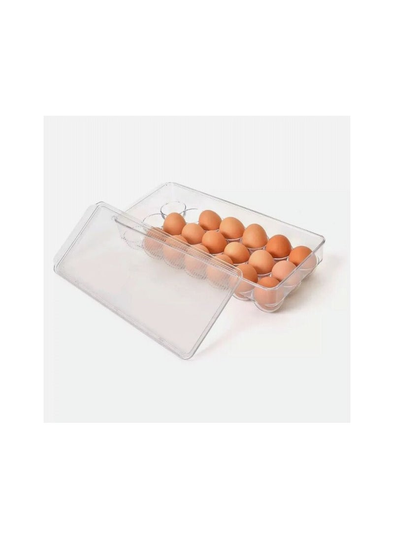 Piccasio PICCASIO 2Pcs Clear Plastic Fridge Refrigerator Organizer Bins With 2Pcs Egg Tray, Food Storage Container Box With Hand0les For Freezer Fridge Pantry Kitchen Cabinets BPA Free Brand: Piccasio  - Image 2