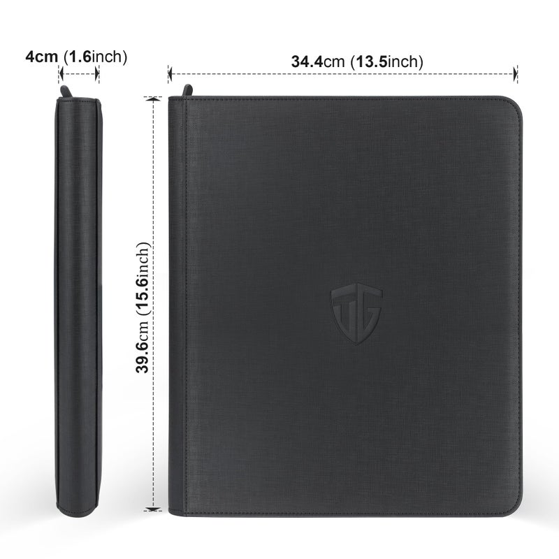 TCGUARD Toploader Binder,Holds 216 Toploaders,9 Pocket Top Loader Binder with Sleeves for 3"x4" Rigid Toploaders Hard Cases,Top loader Binders for TCG, MTG Card Binder, Trading Cards Binder(Black) - Image 2