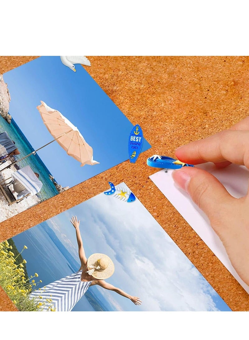 Y&D 30 Pcs Decorative Push Pins for Cork Board Cute Ocean Theme Thumb Tacks Wall Bulletin Seagull, Starfish, Fish, Boat Resin Metal Photos Maps Office or Home Decoration  - Image 5