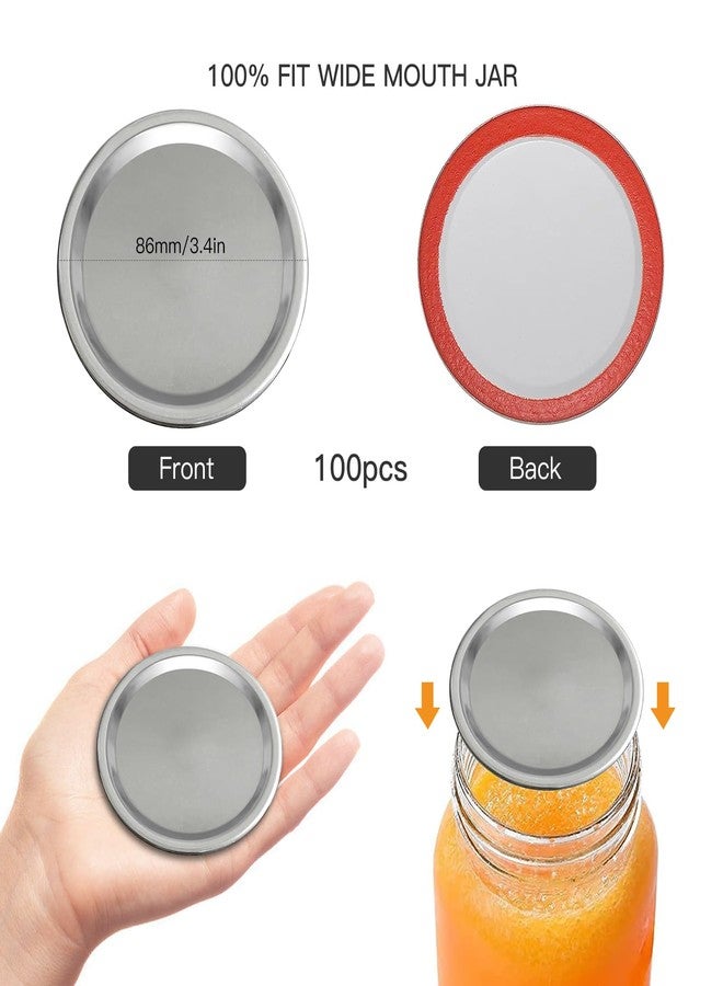 SKYBD 100-Count, WIDE Mouth Canning Lids for Ball, Kerr Jars - Split-Type Metal Mason Jar Lids for Canning - Food Grade Material, 100% Fit & Airtight for Wide Mouth Jars (86mm) - Image 5