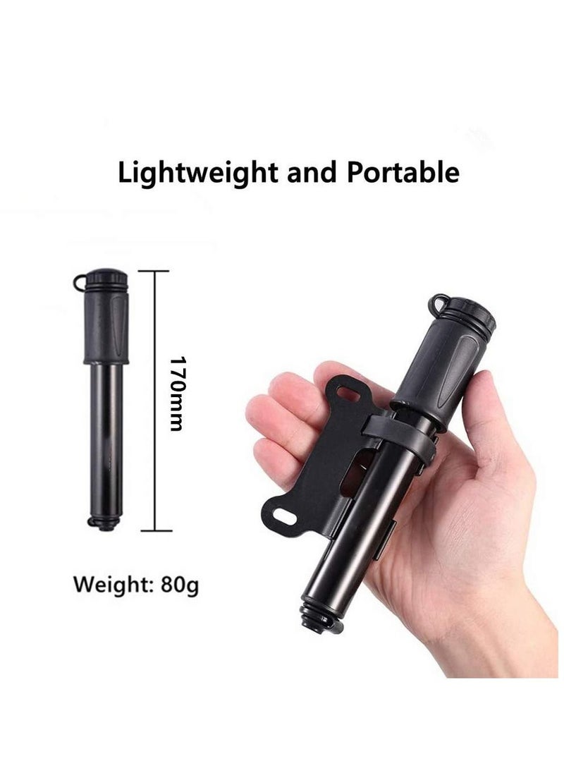 KASTWAVE Mini Bicycle Pump, Portable Tire Valve Pump High Pressure Small Waterproof Air Hose Aluminum Alloy Inflator with Hose for Inflatable Balls Toys Mountain Bike Inflatable (black)  - Image 2