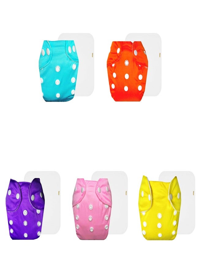 حفاضات قماشية دمبلدو لايت مع حشوة قطنية (عبوة من 5) | شعور بالجفاف والراحة | قابلة لإعادة الاستخدام والغسل | مناسبة للسفر | تغيير حفاضات بدون قلق | من 3 أشهر إلى سنتين | للجنسين - Image 1