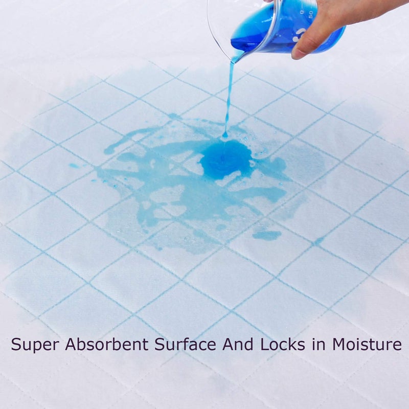 Biloban Waterproof Crib Mattress Protector 27" x 38", Washable Pee Pads for Kids, Adults, Non-Slip & Sturdy Mattress Pad for Incontinence, Potty Training Pee Pads, White - Image 2