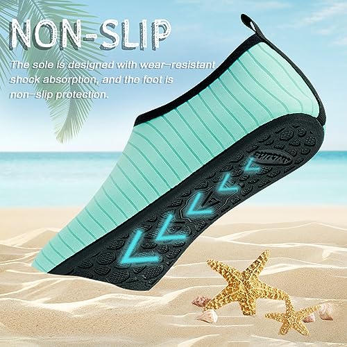 ANLUKE Water Shoes Barefoot Aqua Yoga Socks Quick-Dry Beach Swim Surf Shoes for Women Men Green 40/41 - Image 2