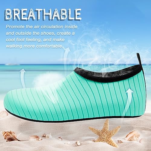 ANLUKE Water Shoes Barefoot Aqua Yoga Socks Quick-Dry Beach Swim Surf Shoes for Women Men Green 40/41 - Image 3