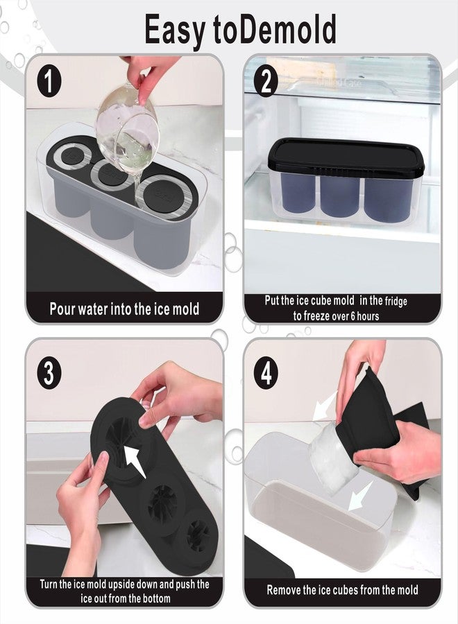 Rhewatin 1pc Tumbler Ice Tray for Stanley/Yeti/Simple Modern etc. 30-40oz Tumblers, Silicone Ice Cube Tray for Tumblers with Bin and Lid, Black - Image 4
