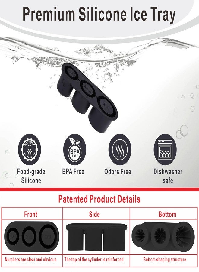 Rhewatin 1pc Tumbler Ice Tray for Stanley/Yeti/Simple Modern etc. 30-40oz Tumblers, Silicone Ice Cube Tray for Tumblers with Bin and Lid, Black - Image 3