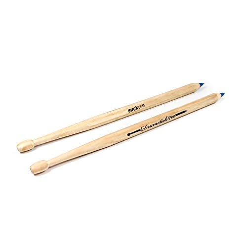 Suck UK Drumsticks Ballpoint Pens - Novelty Drummer Gifts for Men & Music Lovers - Wooden Drumstick Shaped Pen - Unique Office & School Stationery Supplies - Cool Drum Kit - Set of 2 Blue Pens - Image 1