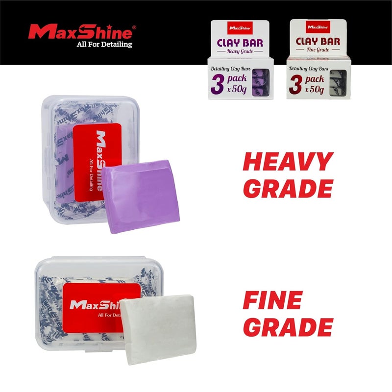 MaxShine 3-Pack Magic Clay Bar (150g) – Fine Grade Clay for Car Detailing – Removes Surface Contaminants from Paint, Glass, Plastic & Metal – Reusable Clay for Auto & Boat Detailing - Image 3