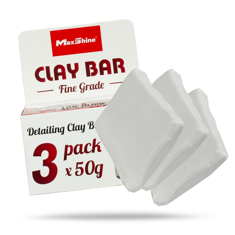 MaxShine 3-Pack Magic Clay Bar (150g) – Fine Grade Clay for Car Detailing – Removes Surface Contaminants from Paint, Glass, Plastic & Metal – Reusable Clay for Auto & Boat Detailing - Image 1