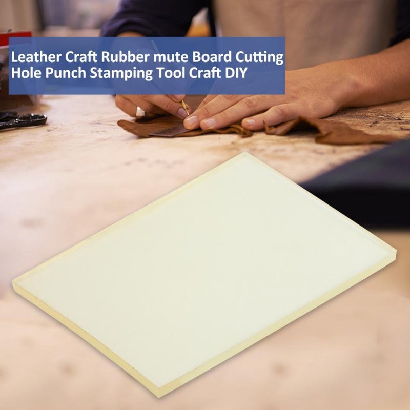 TOPINCN Leather Craft Punching Pad, Leather Craft Rubber Mute Board Table Protector Mat Punching Hammer Pad for Cutting Hole Punch Stamping Tool Craft DIY, 7.87X5.91X0.31inch - Image 2
