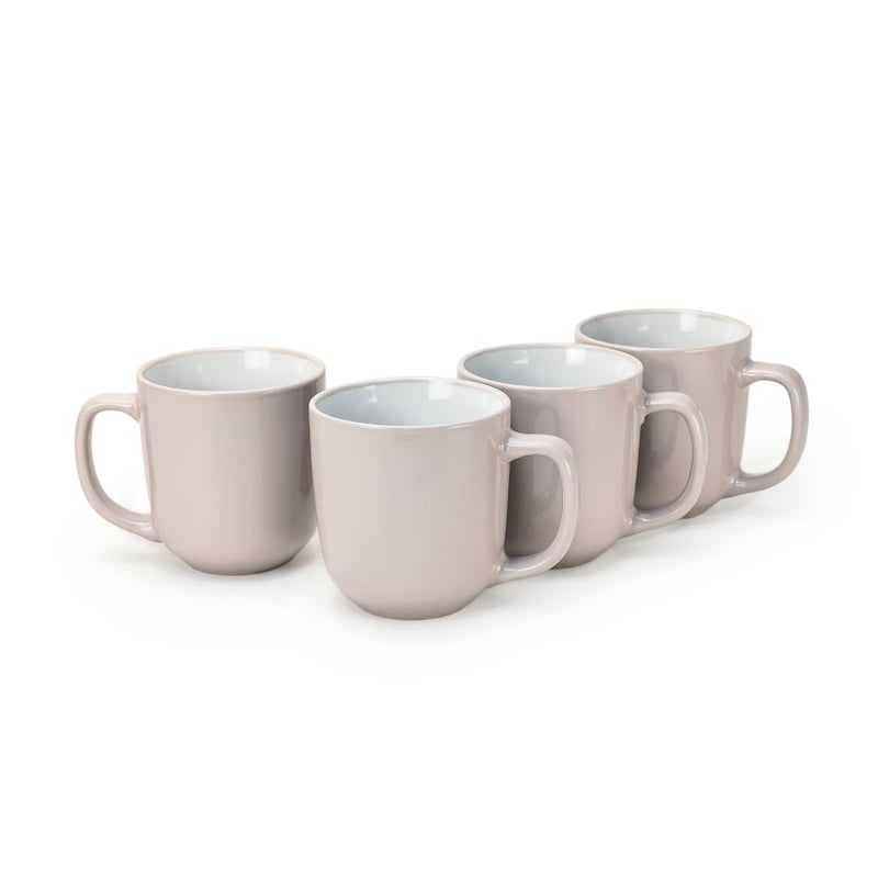 Cuisine Art Stoneware IVY 4PCS Mug Set | 420 ML Pink Coffee Mug Set | Durable Coffee Cup Set for Home & Office | Cups for Cappuccino, Latte, Tea & Cocoa Restaurant Coffee Mugs - Image 1