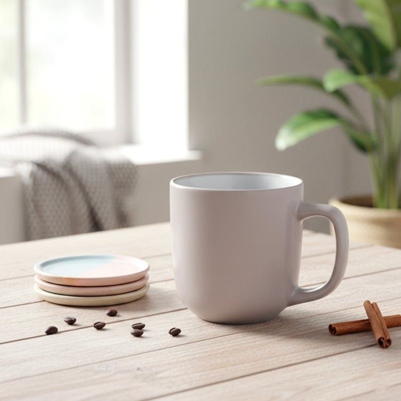 Cuisine Art Stoneware IVY 4PCS Mug Set | 420 ML Pink Coffee Mug Set | Durable Coffee Cup Set for Home & Office | Cups for Cappuccino, Latte, Tea & Cocoa Restaurant Coffee Mugs - Image 3