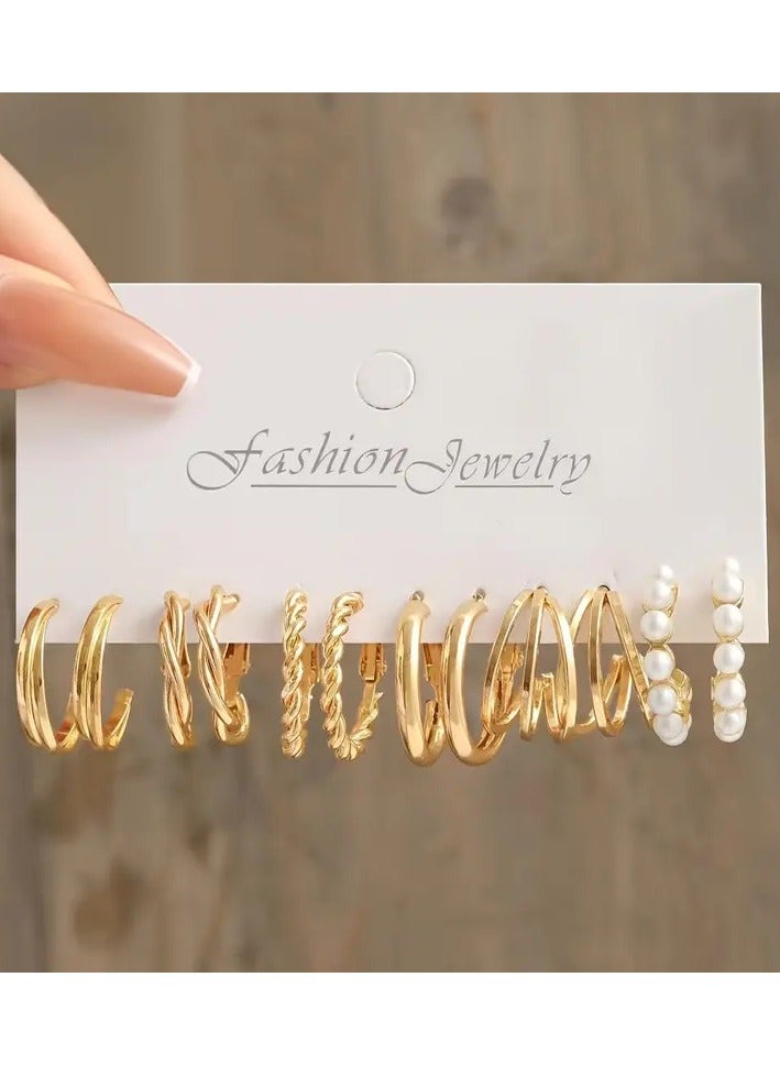 Goolsky Pairs Set Of Tiny Delicate Hoop Earrings Zinc Alloy Jewelry Vintage Elegant Style Pretty Female Gift - Image 5