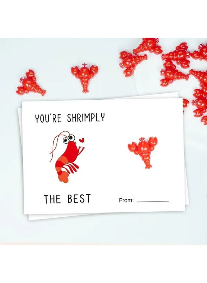 5pcs Lobster Greeting Cards Set with Resin Charm for Birthday Gifts - Image 3