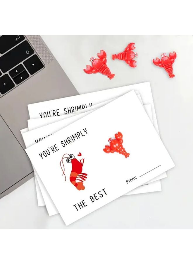 5pcs Lobster Greeting Cards Set with Resin Charm for Birthday Gifts - Image 5