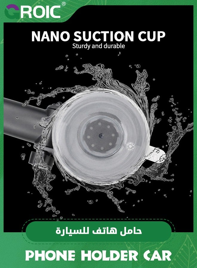 GROIC حامل هاتف للسيارة، حامل هاتف متعدد الوظائف للسيارة مع قاعدة شفط، حامل هاتف خلوي عالمي للسيارة بدون استخدام اليدين، حامل هاتف للسيارة لهواتف iPhone وAndroid الذكية - Image 5