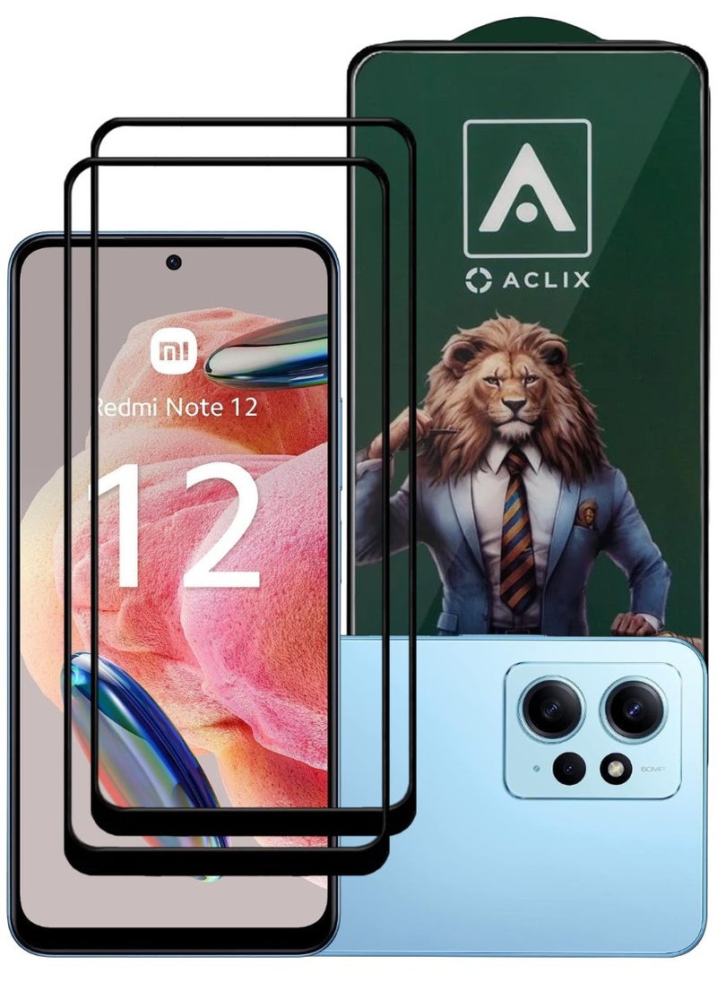 ACLIX 2 Pieces Antistatic ESD Dustproof Premium Quality High Definition Tempered Glass Screen Protector Designed For Xiaomi Redmi Note 12 4G - Image 1