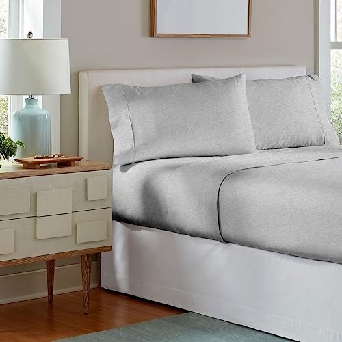 Pointehaven Heavy Weight Flannel Sheet Set, Twin, Heather Gray - Warm & Cozy - 100% Cotton Flannel Pre-Shrunk -170 GSM -Deep Pockets -Easy Fit Elastic All Around-Comfy Double Brushed - Image 4