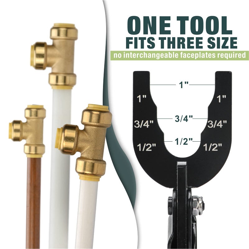 Icrimp Push-To-Connect Push-Fit Disconnect Clamp Tool For Brass-Push Fittings Removing Multi-Size Combination 1/2 "" 3/4 "" 1 ""-Crq02 - Image 3