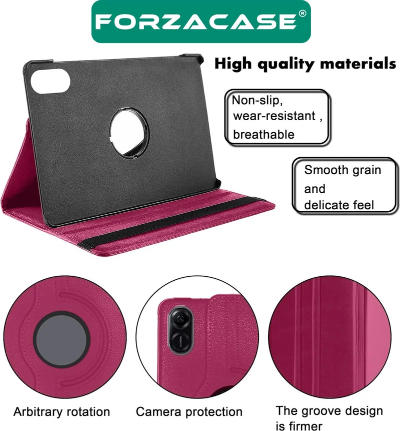فورزاكاس Compatible with Honor Pad X9 11.5 360 Degree Rotating Stand Case + Tempered Unbreakable Glass FC012