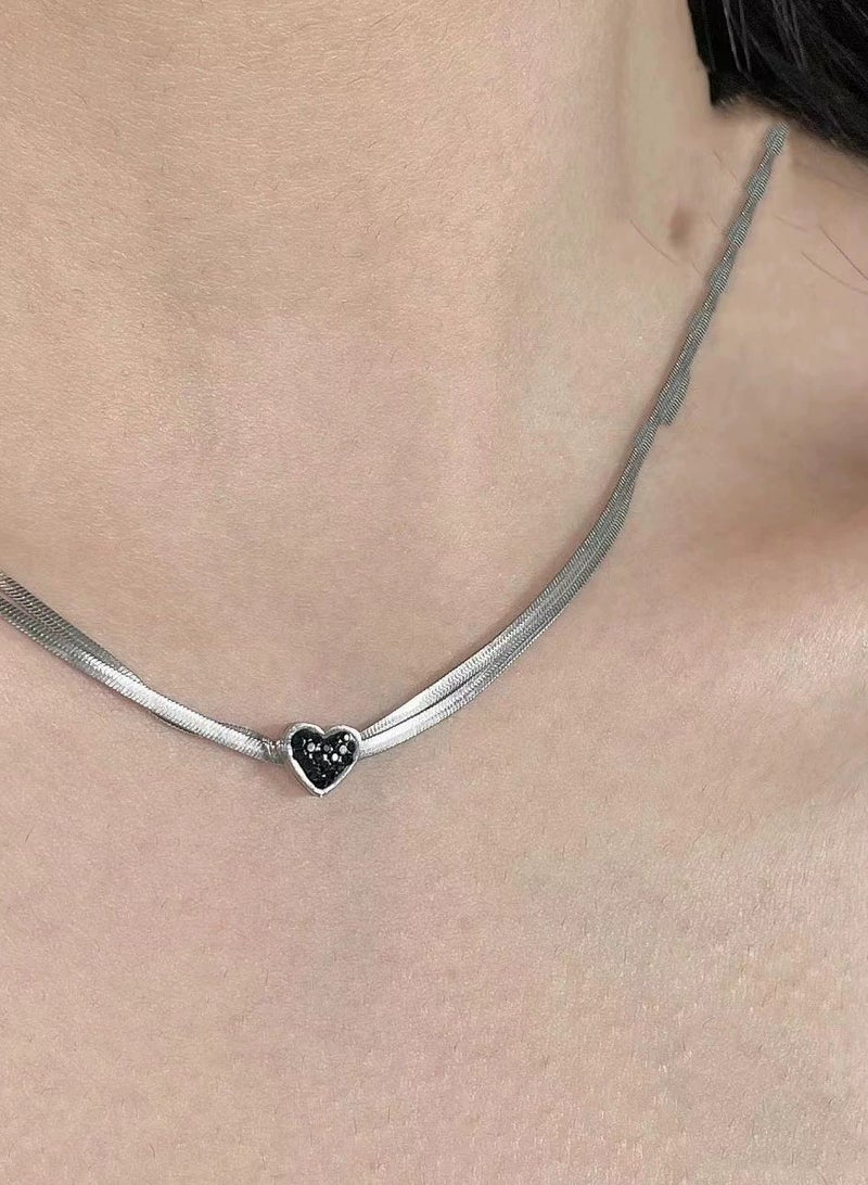Goolsky Black Heart Choker Necklace – Edgy Sweetcool Pendant, Gothic Y2K Statement Jewelry for Women Girls  - Image 4